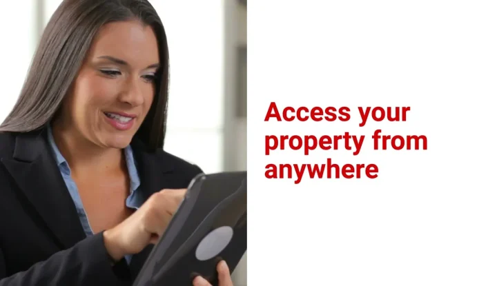 SynXis Property Hub Overview - Sabre Hospitality - Image of woman on tablet.