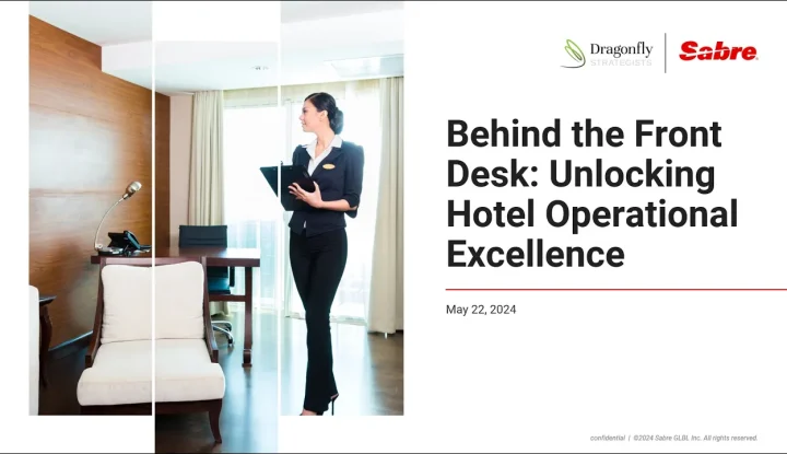 Unlocking Hotel Operational Excellence - Sabre Hospitality - Image of woman hotel worker using tablet.